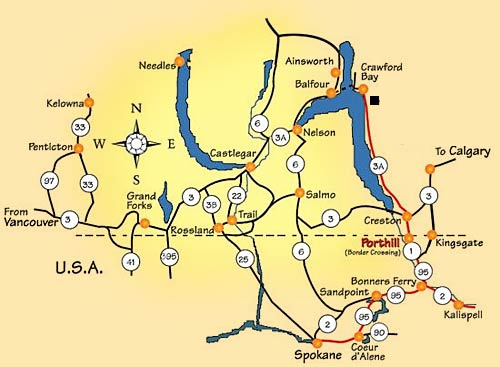 Map of the Kootenays